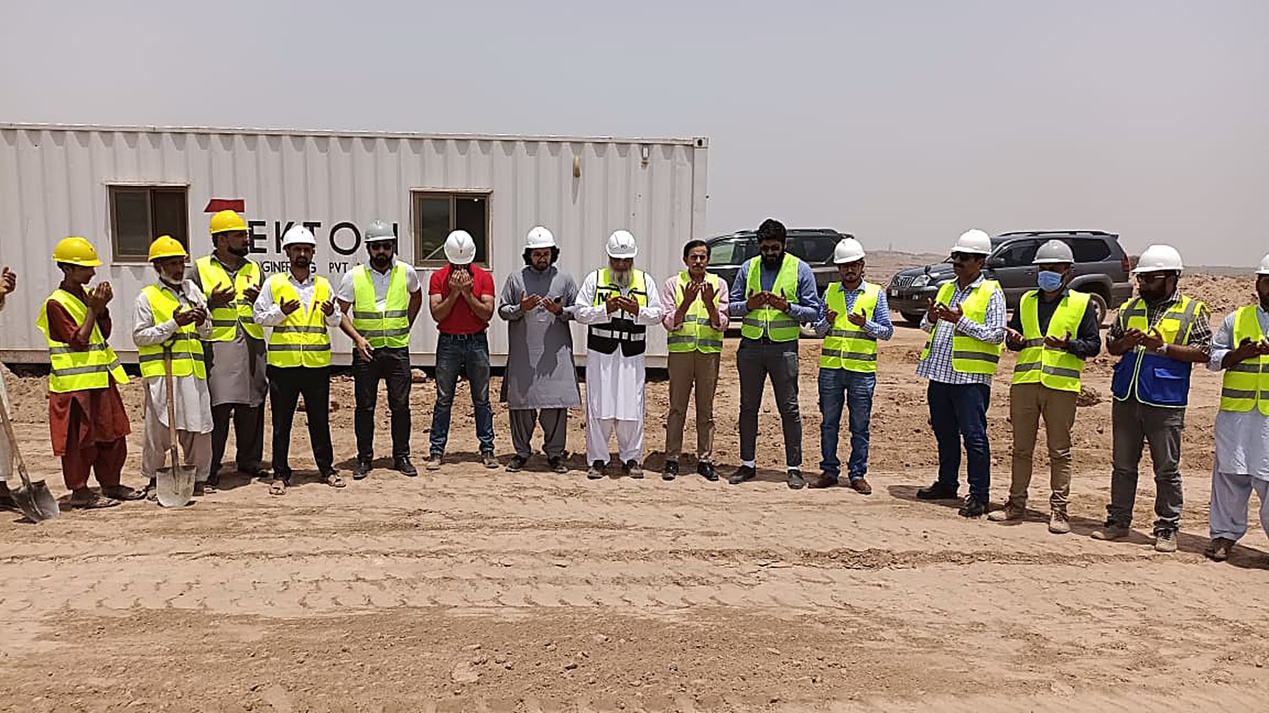 The Tekton team on site in full protective equipment