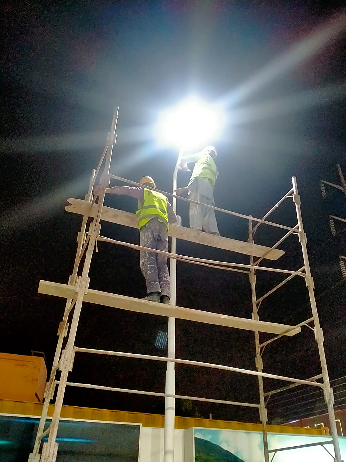Canopy lighting renewal at night