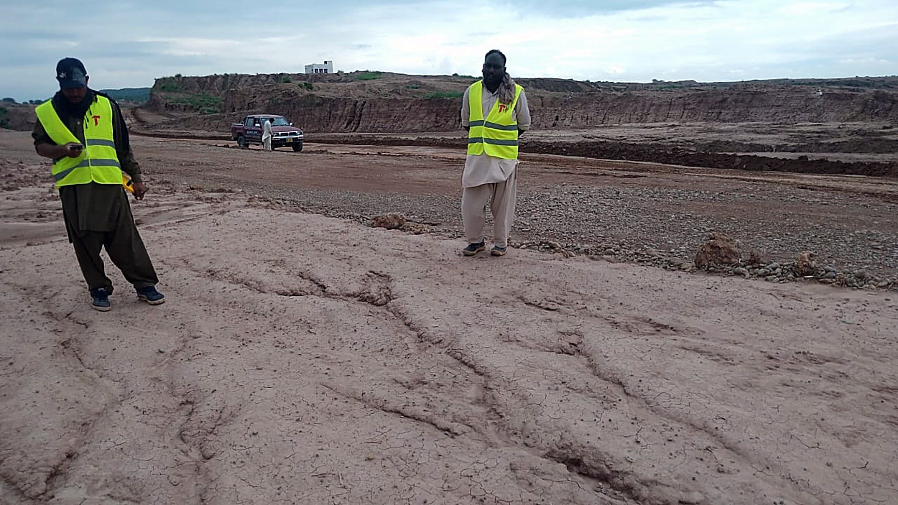 Levels survey on earthwork at Sports Valley, Blue World City